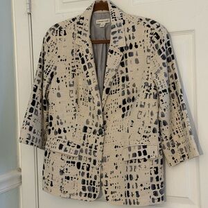 Coldwater Creek Women's Beige and Black Blazer . 3/4 Length sleeve size 12